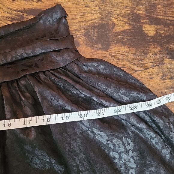 Mustard Seed Black Leopard Flounce Smocked Skort L - Picture 6 of 11